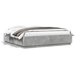 vidaXL Cadre de lit avec LED sans matelas gris béton 200x200 cm