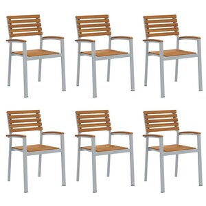 vidaXL Chaise de jardin 6 Pièces Marron 56 x 57 x 87 cm