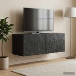 vidaXL Meuble TV mural 78 5 x 31 cm Noir Bois d'ingénierie