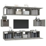 vidaXL Ensemble de meubles TV 6 Pièces Gris béton Bois d'ingénierie