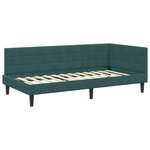 vidaXL Cadre de lit d'angle Vert foncé 90 cm x 200 cm tissu