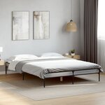 vidaXL Cadre de lit sans matelas sonoma gris 160x200 cm