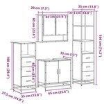 vidaXL Ensemble de meubles de salle de bain 4 Pièces chêne marron