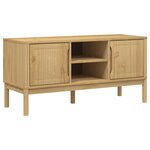 vidaXL Meuble TV FLORO cire marron 114x43x55 cm bois massif de pin