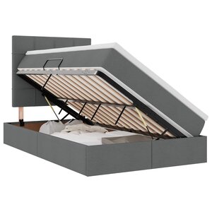 vidaXL Lit de Rangement Gris foncé 120 x 200 cm Cuir synthétique