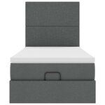 vidaXL Cadre de lit ottoman avec matelas gris foncé 100x200 cm tissu
