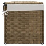 vidaXL Panier à linge avec couvercle 55 5x35x34 cm résine tressée