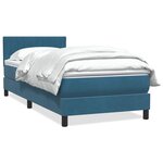 vidaXL Sommier à lattes de lit et matelas bleu foncé 80x220 cm velours