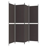 vidaXL Cloison de séparation 4 panneaux Marron 200x200 cm Tissu
