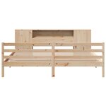 vidaXL Lit bibliothèque sans matelas 200x200 cm bois massif de pin