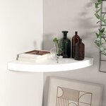 vidaXL Étagère d'angle flottante blanc brillant 35x35x3 8 cm MDF