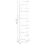 vidaXL Porte-serviette Blanc 24x12x96 cm Acier