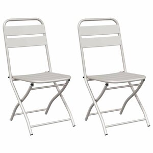 vidaXL Chaise de jardin pliante 2 pc Beige Acier enduit de poudre