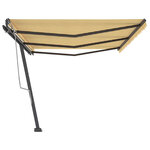 vidaXL Auvent manuel rétractable sur pied 600x350 cm Jaune/Blanc