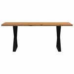 vidaXL Table à manger marron clair bois de chêne massif rectangulaire