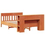 vidaXL Lit bibliothèque sans matelas cire marron 150x200 cm pin massif