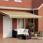 vidaXL Auvent rétractable électrique Vert et jaune 4 × 3 m