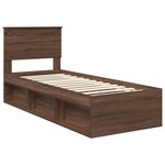 vidaXL Cadre de lit avec tête de lit Chêne brun 75 x 190 cm Pin massif