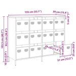vidaXL Buffet vert olive 135x39x103 5 cm acier laminé à froid
