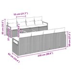 vidaXL Ensemble de canapé de jardin avec coussin 9 Pièces Noir polyrotin