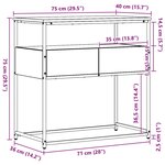 vidaXL Table console Chêne noir 75 x 40 x 75 cm Bois d'ingénierie