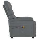 vidaXL Fauteuil de massage électrique Gris Similicuir