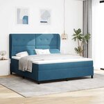 vidaXL Lit à ressorts avec matelas Bleu foncé 200 x 180 cm Velours