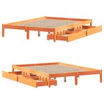 vidaXL Cadre de lit sans matelas cire marron 150x200cm bois pin massif