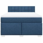vidaXL Sommier à lattes de lit avec matelas Bleu 140x200 cm Tissu