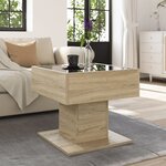 vidaXL Table basse avec LED chêne sonoma 50x50x45 cm bois d'ingénierie