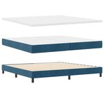 vidaXL Lit à ressorts avec tête de lit Bleu foncé 200 x 200 cm Velours