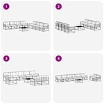 vidaXL Ensemble de canapés d'extérieur 9 Pièces Blanc et anthracite