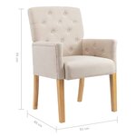vidaXL Chaises à manger avec accoudoirs lot de 4 beige tissu