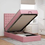 vidaXL Cadre de lit ottoman avec matelas rose 90x200 cm velours