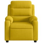 vidaXL Fauteuil inclinable de massage électrique jaune velours