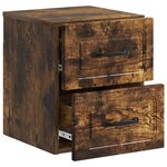 vidaXL Cabinet de chevet mural 2 pc Chêne fumé 34 5 x 33 x 40 cm