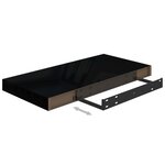 vidaXL Étagère murale flottante 2 Pièces Noir brillant 50x23x3 8 cm MDF
