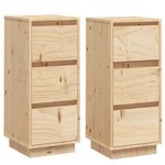 vidaXL Buffets 2 Pièces 32x34x75 cm Bois massif de pin
