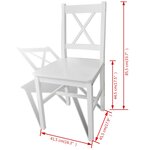 vidaXL Chaises à manger lot de 2 blanc bois de pin