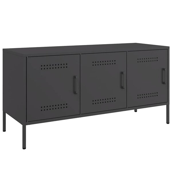 vidaXL Meuble TV noir 100 5x39x50 5 cm acier