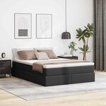 vidaXL Lit avec rangement et matelas avec matelas Noir 140 x 190 cm