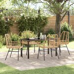 vidaXL Ensemble de dining de jardin 5 pièces marron poly rotin