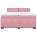 vidaXL Sommier à lattes de lit avec matelas Rose 200x200 cm Velours