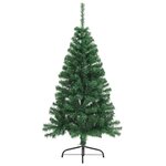 vidaXL Sapin de Noël artificiel moitié avec support vert 150 cm PVC