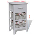 vidaXL Armoire avec 1 tiroir et 2 paniers Blanc Bois de Paulownia