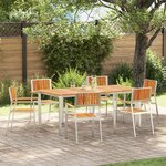Chaises de jardin empilables vidaXL 6 Pièces 54.5x56x87 cm Bois massif d'acacia