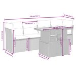 vidaXL Salon de jardin 5 Pièces avec coussins noir résine tressée