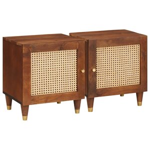 vidaXL Cabinet de chevet 2 Pièces Marron 40 x 33 5 x 46 cm
