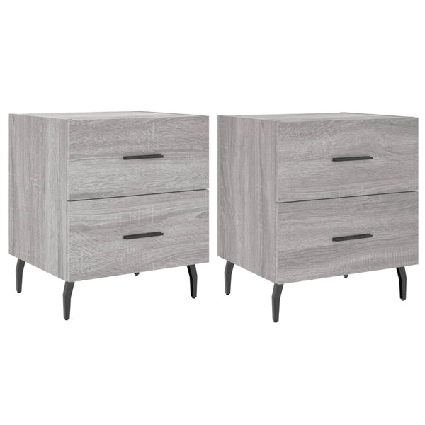 vidaXL Tables de chevet 2 Pièces sonoma gris 40x35x47 5 cm