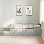 vidaXL Cadre de Lit de Rangement Gris Béton 80x200 cm